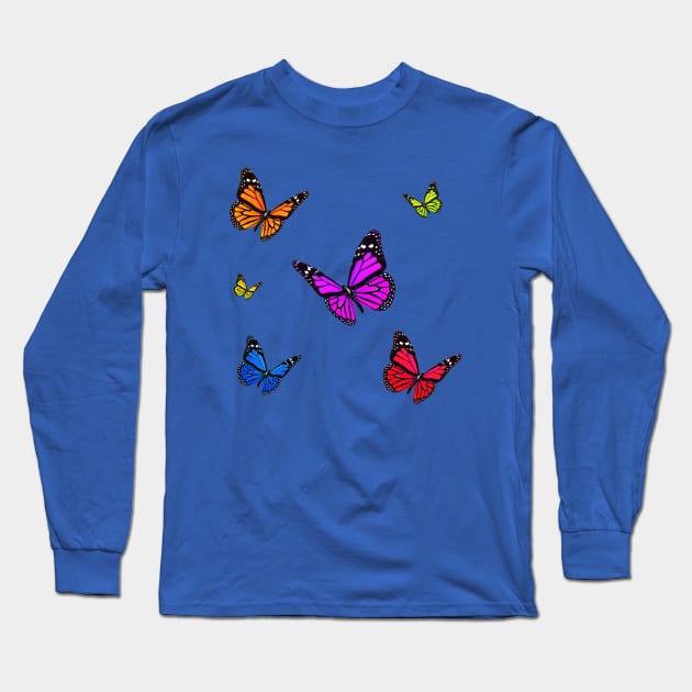 Multicoloured Monarch Butterfly Set Long Sleeve T-Shirt by ElevenGraphics